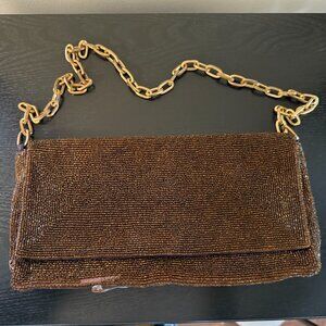 Christiana Bronze Beaded Purse w/ Chain